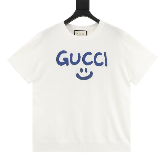 Gucci Graffiti Smiley Jacquard Knit T-Shirt front view