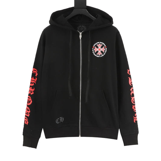 Chrome Hearts Red Cross Print Zip Jacket front view