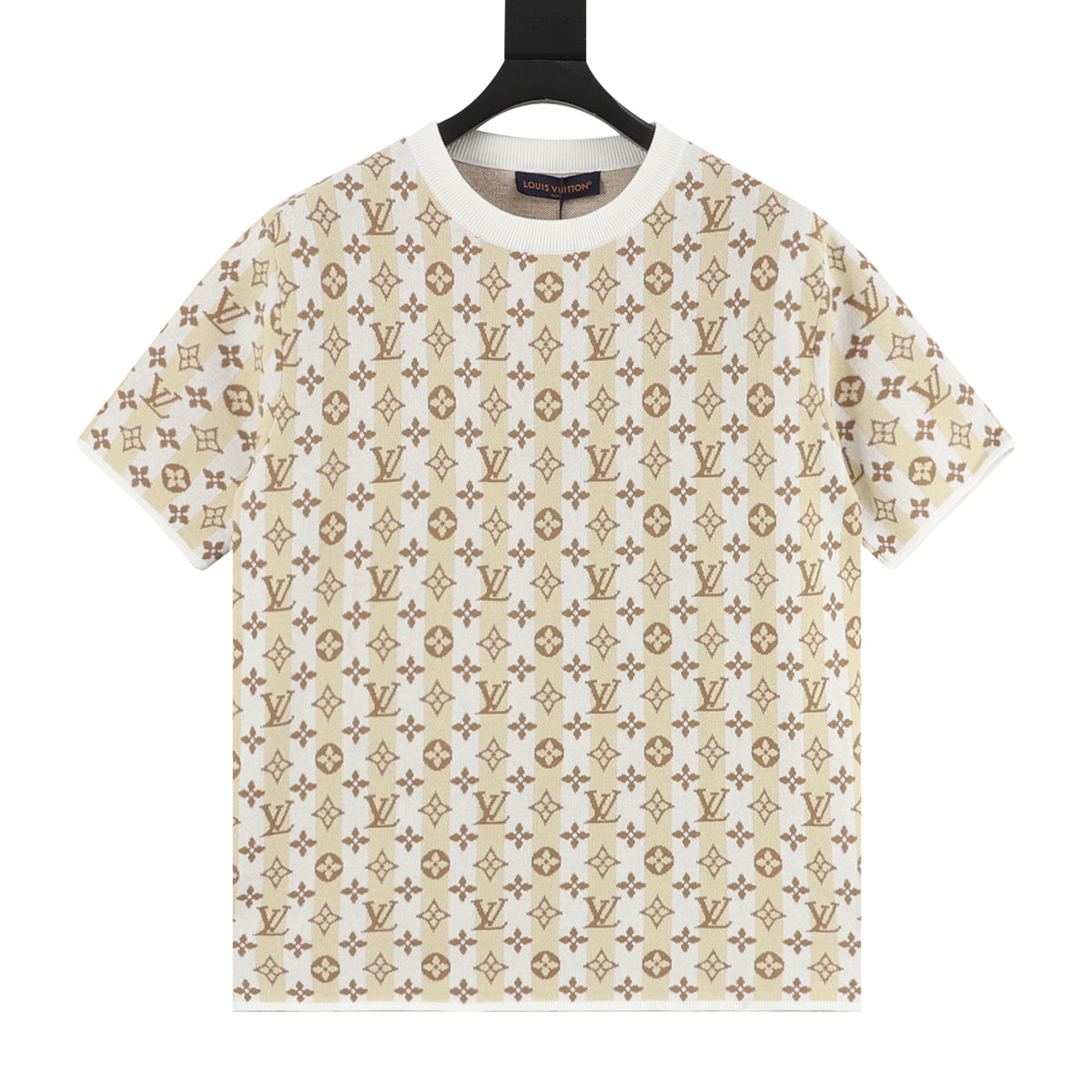 Louis Vuitton Monogram Floral Jacquard Knit T-Shirt - Ivory front view