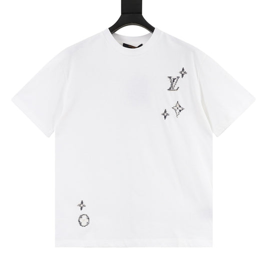 Louis Vuitton Monogram Logo Embroidered T-Shirt front view