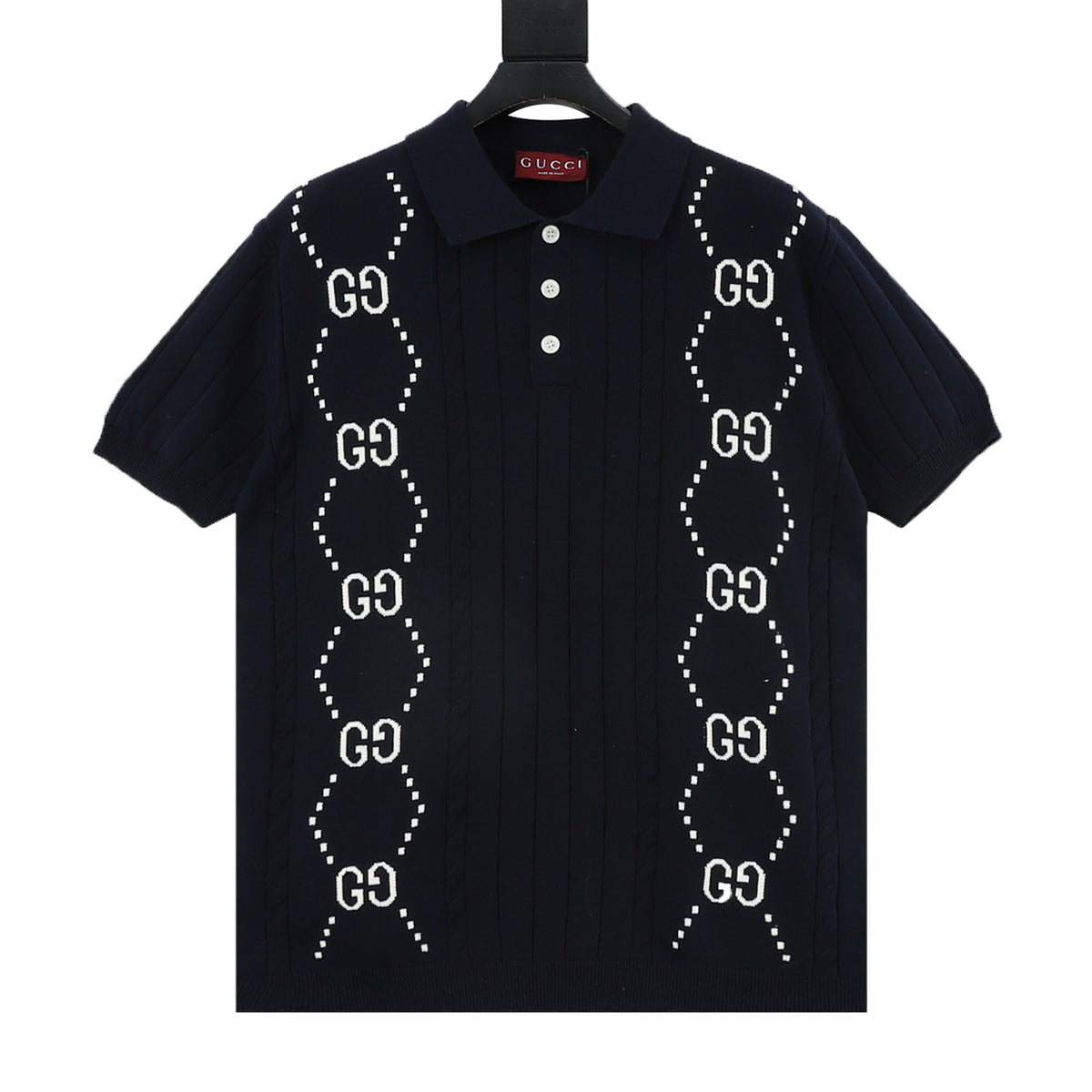 Gucci Double G Knit Polo Shirt front view