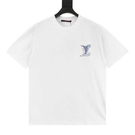 Louis Vuitton Front-and-Back Logo Embroidered T-Shirt front view
