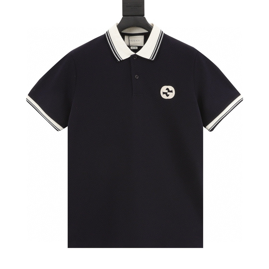 Gucci Double G Chest Embroidered Polo Shirt front view
