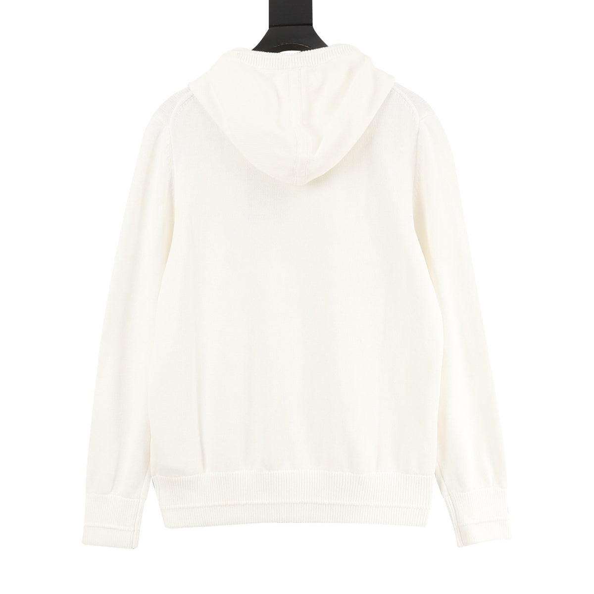 Louis Vuitton Leather-Patch Knit Hoodie - Black back view