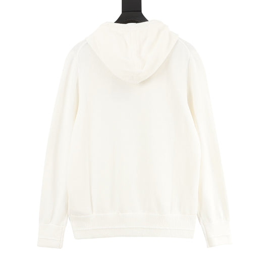 Louis Vuitton Leather-Patch Knit Hoodie - Black back view