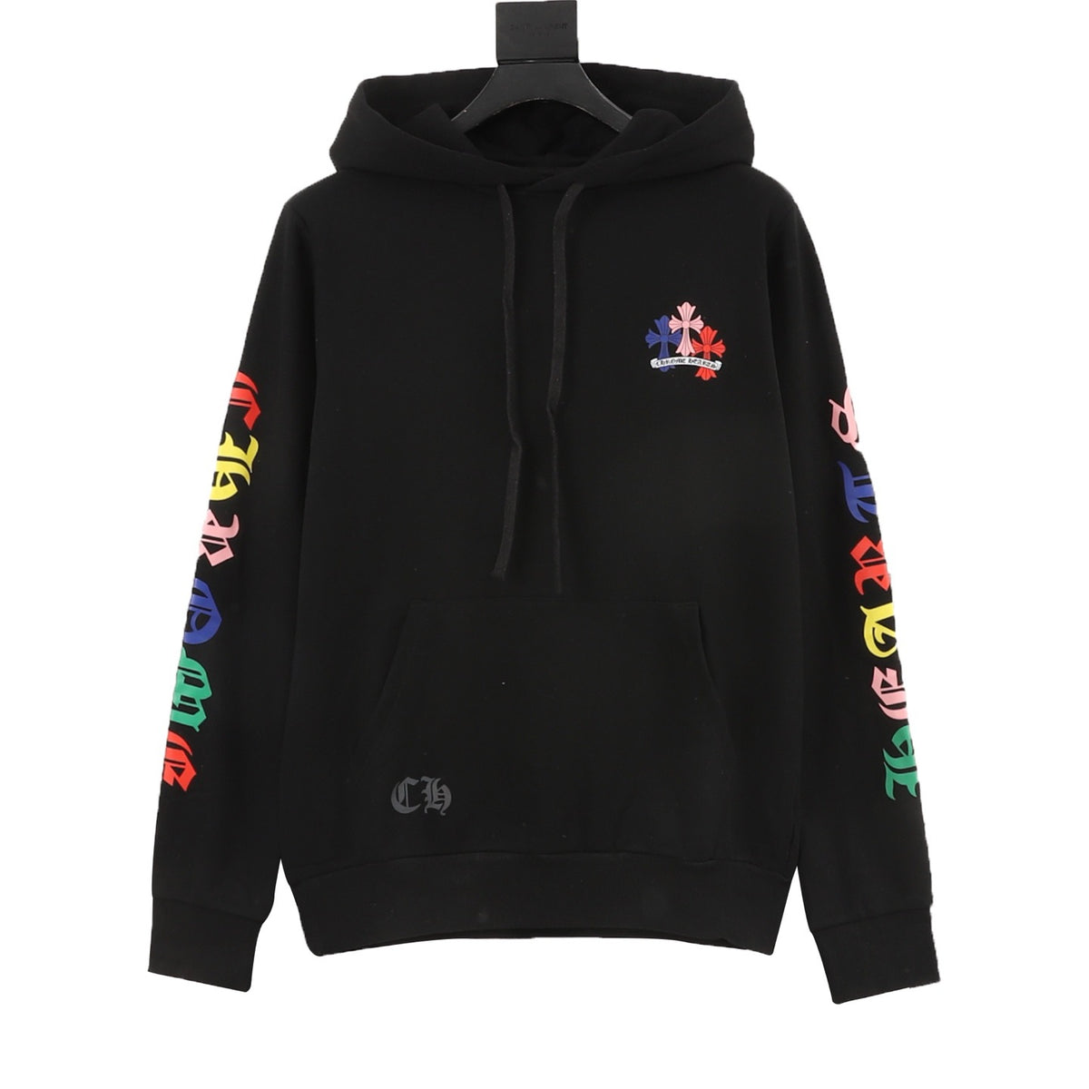 Chrome Hearts Multicolor Gothic Script Hoodie front view