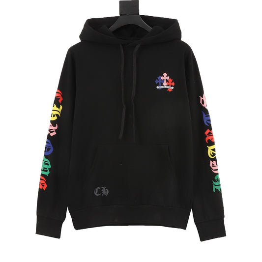 Chrome Hearts Multicolor Gothic Script Hoodie front view