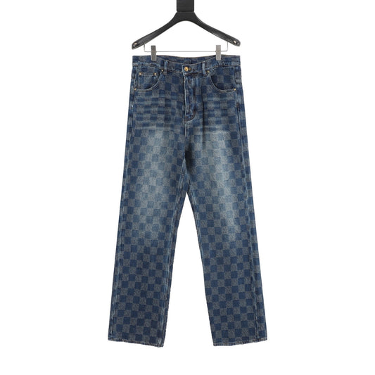 Louis Vuitton Damier Skate Jeans - Blue front view