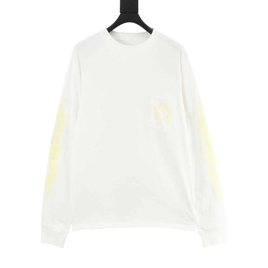Chrome Hearts Yellow Horseshoe Print Long-Sleeve T-Shirt front view