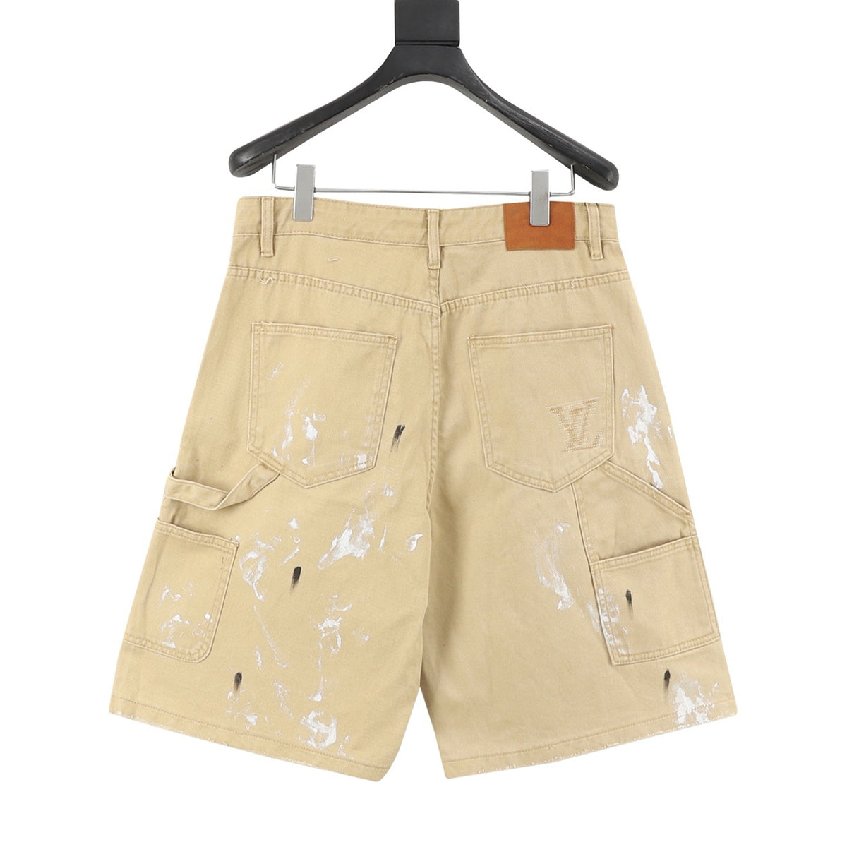 Louis Vuitton Monogram Graffiti Distressed Denim Shorts - Blue back view