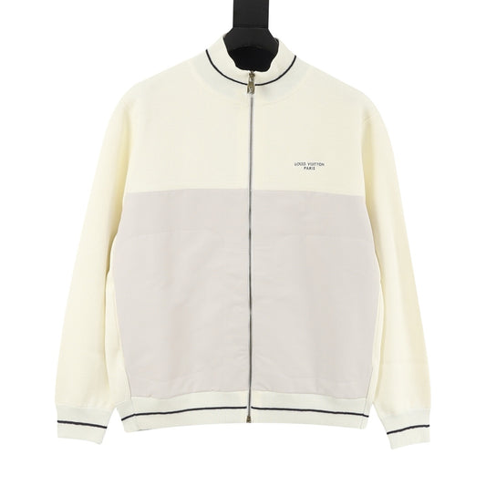 Louis Vuitton Embroidered Mixed-Knit Sport Jacket - Grey front view