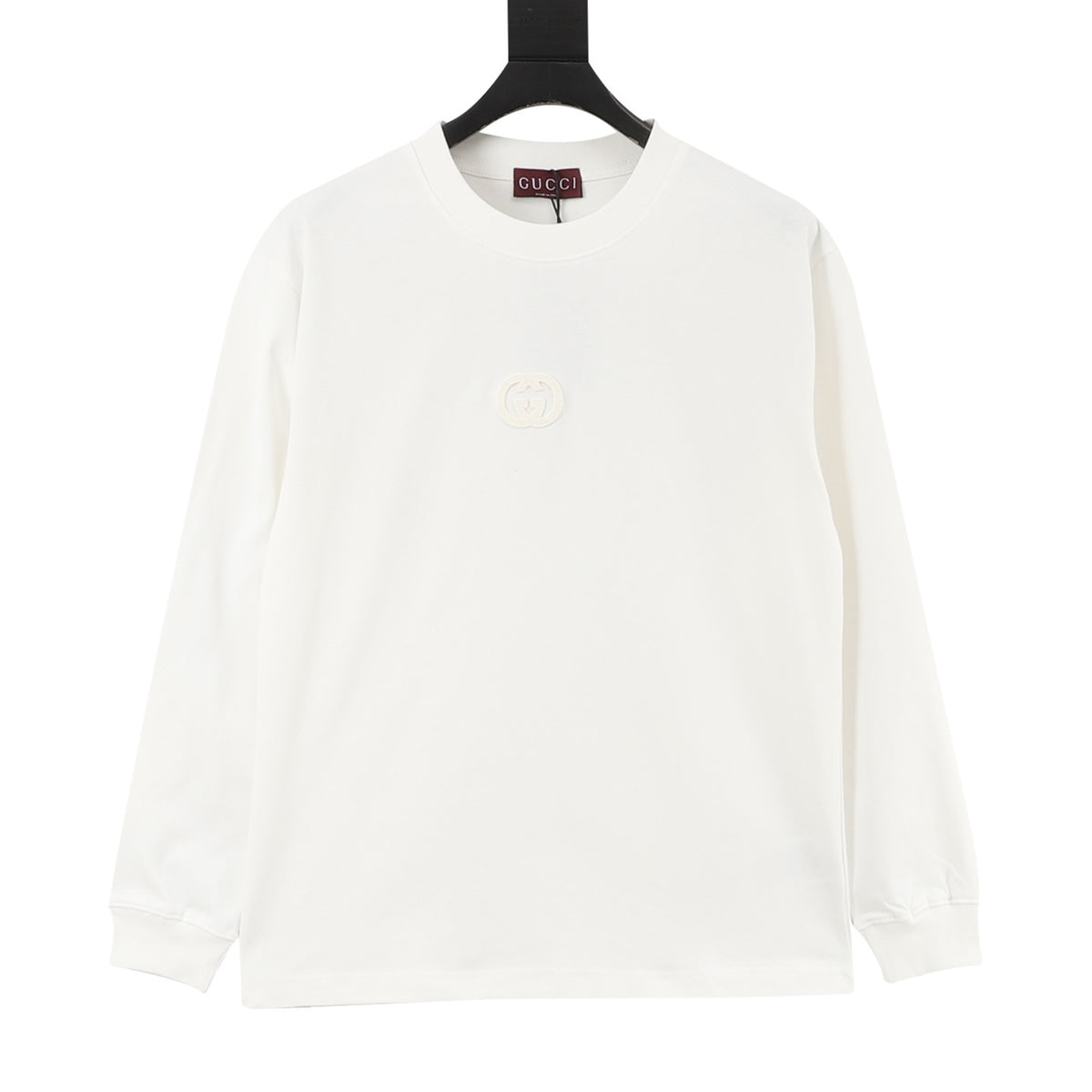 Gucci Interlocking G Applique Embroidered Long-Sleeve T-Shirt front view