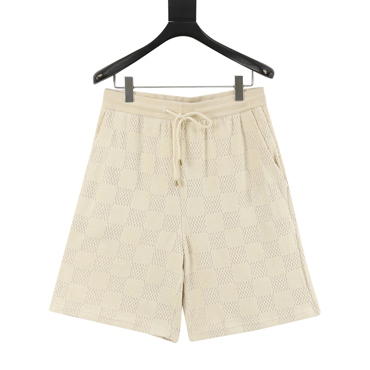 Louis Vuitton Damier Drawstring Terry Shorts - Black front view