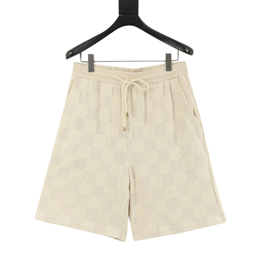Louis Vuitton Damier Drawstring Terry Shorts - Black front view