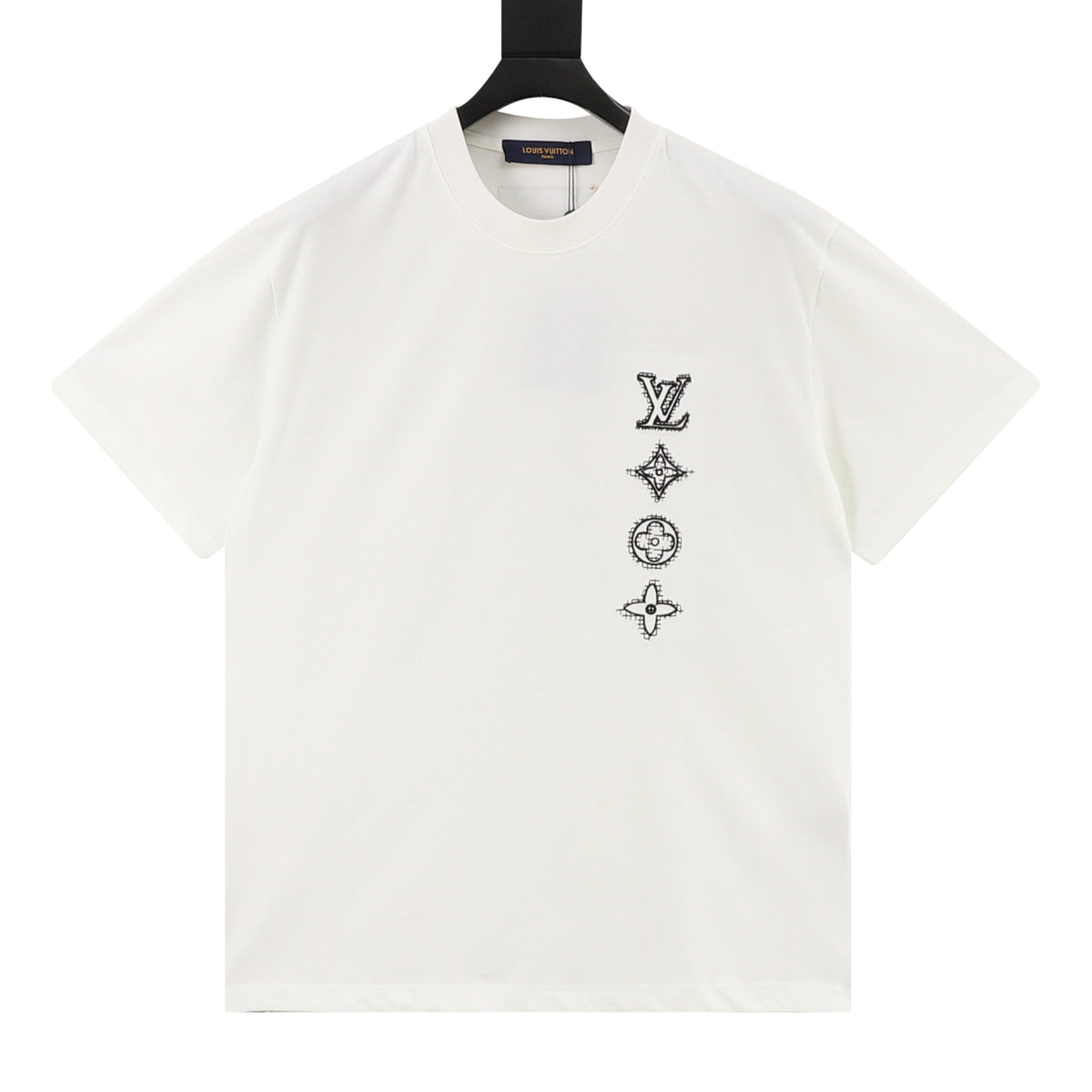 Louis Vuitton Three-Flower Sketch Embroidered T-Shirt front view