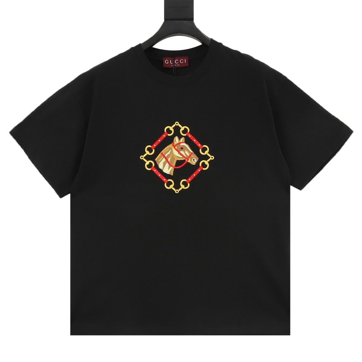 Gucci Horsebit Horse Embroidered T-Shirt front view