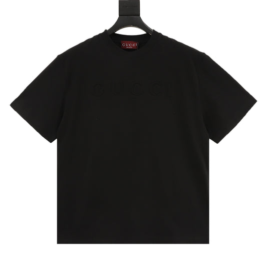 Gucci Embossed Letter Logo T-Shirt front view