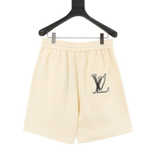 Louis Vuitton Signature Letter Embroidered Shorts front view