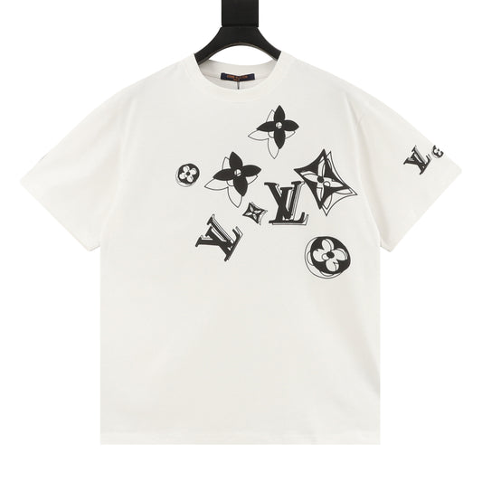 Louis Vuitton Shadow Multi-Logo Print T-Shirt front view