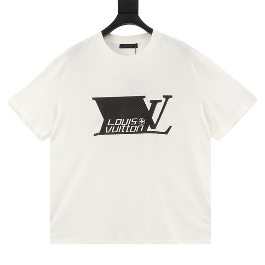 Louis Vuitton Shadow Logo Print T-Shirt - Black front view