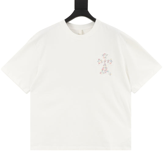 Chrome Hearts Multicolor Cross Patch Embroidered T-Shirt front view