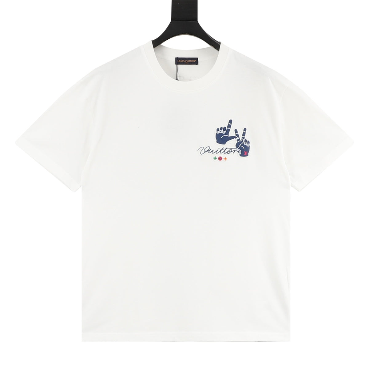 Louis Vuitton Hand-Sign Logo Print T-Shirt - Black front view