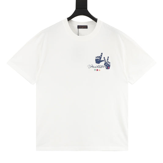 Louis Vuitton Hand-Sign Logo Print T-Shirt - Black front view
