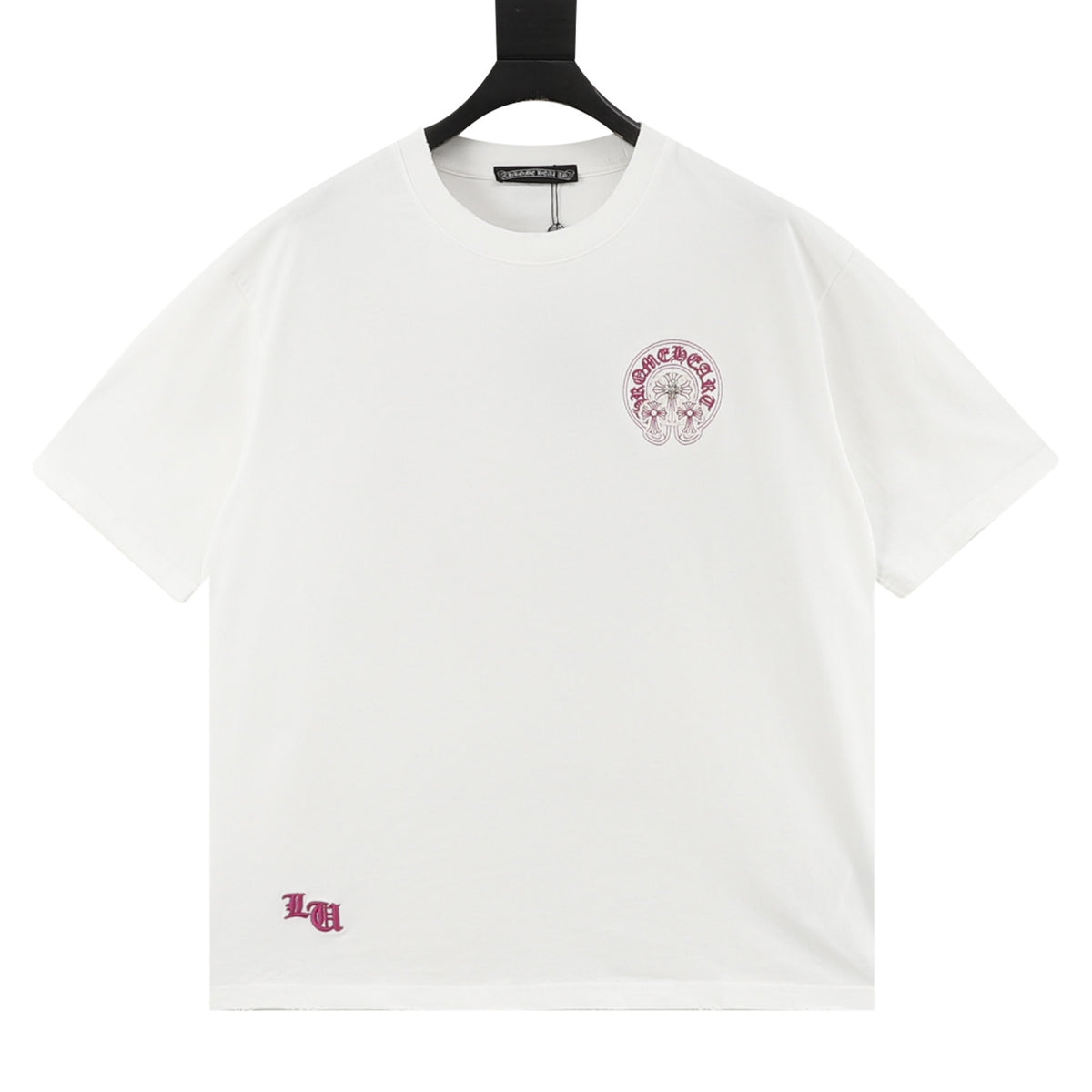 Chrome Hearts Horseshoe Cross Patch Distressed T-Shirt front view