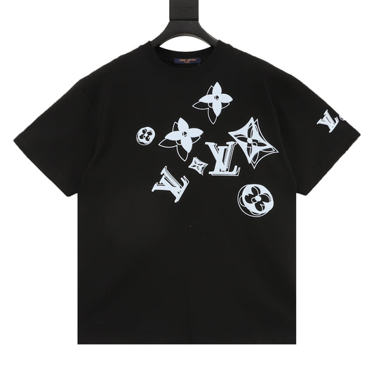 Louis Vuitton Shadow Multi-Logo Print T-Shirt front view