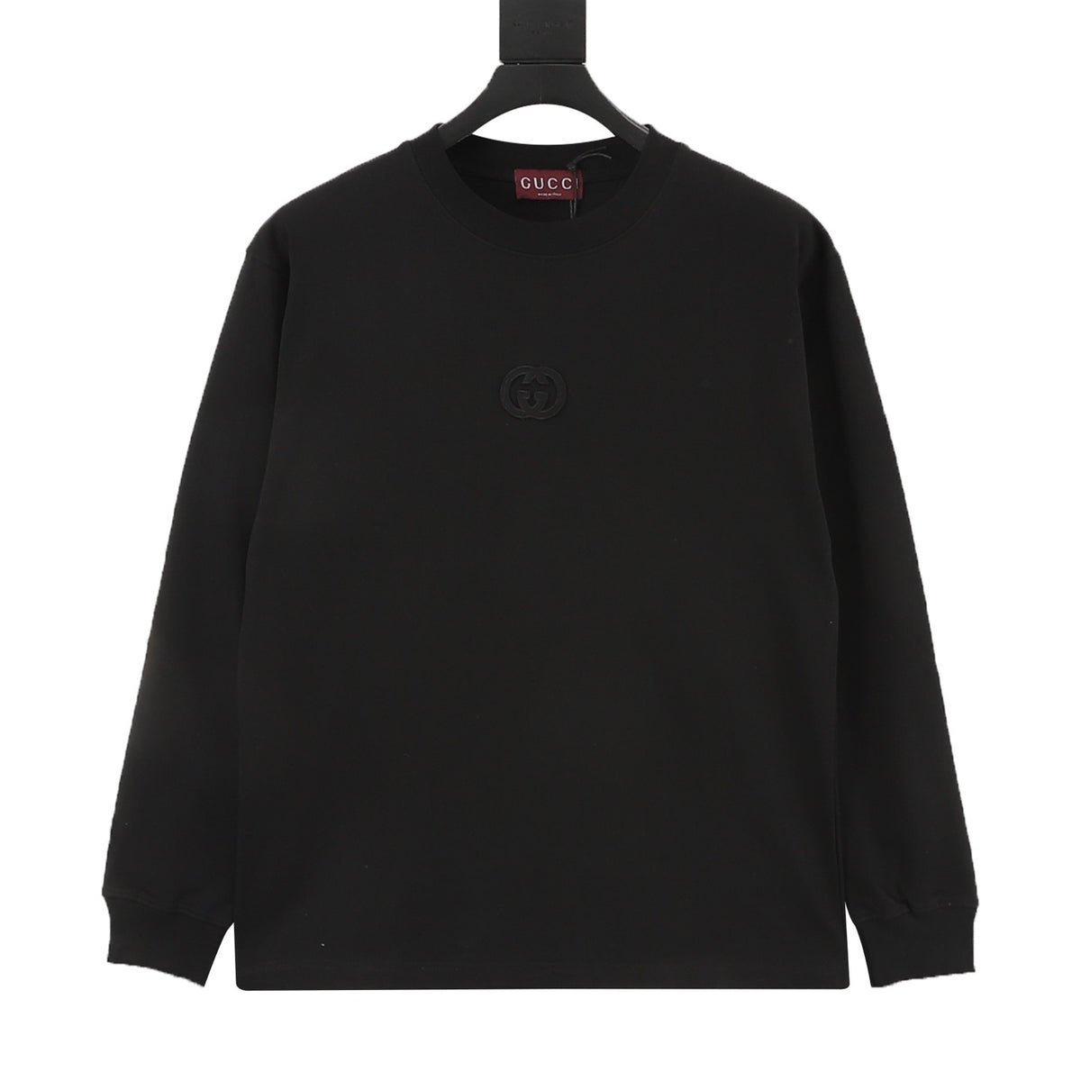 Gucci Interlocking G Applique Embroidered Long-Sleeve T-Shirt front view