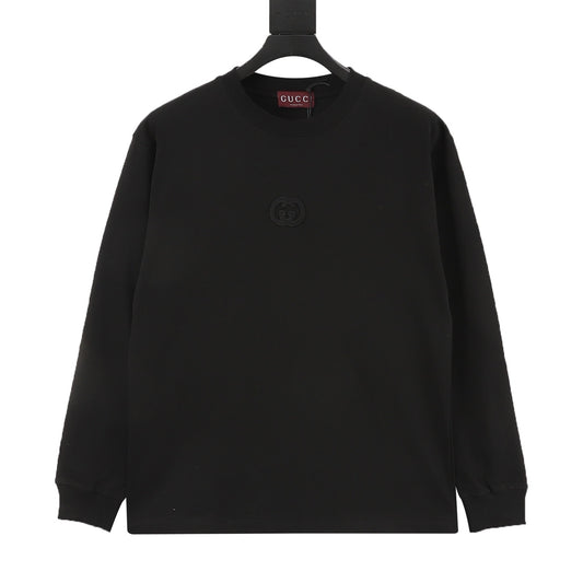 Gucci Interlocking G Applique Embroidered Long-Sleeve T-Shirt front view
