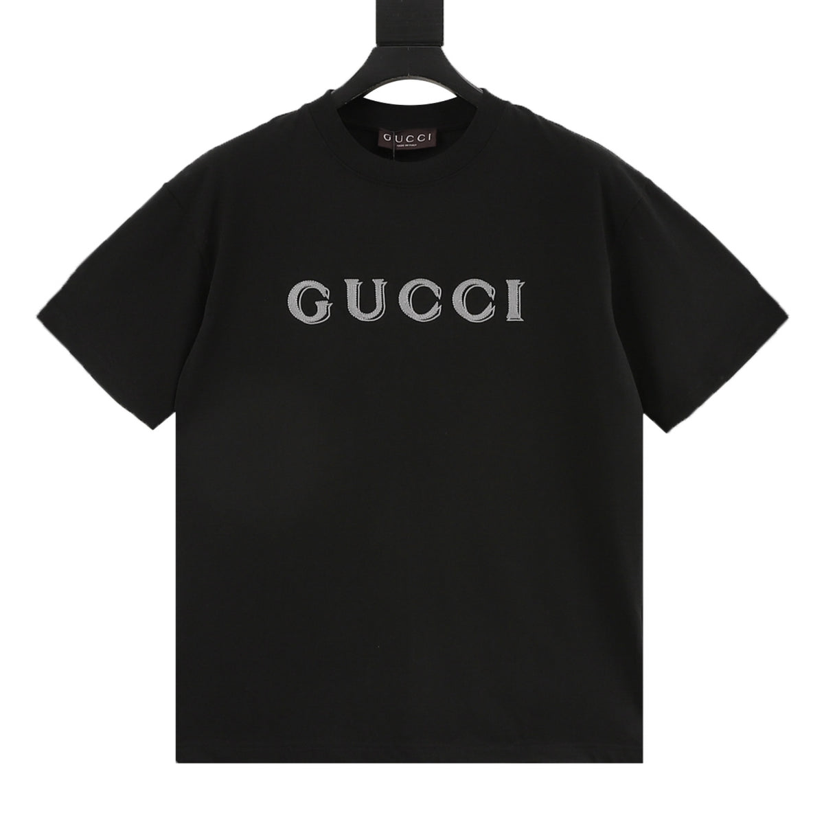 Gucci Shadow Letter Logo Embroidered T-Shirt front view