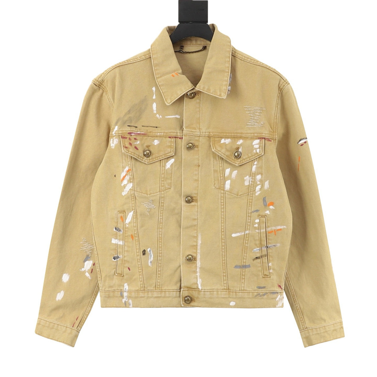 Louis Vuitton Paint-Splatter Denim Jacket - Blue front view