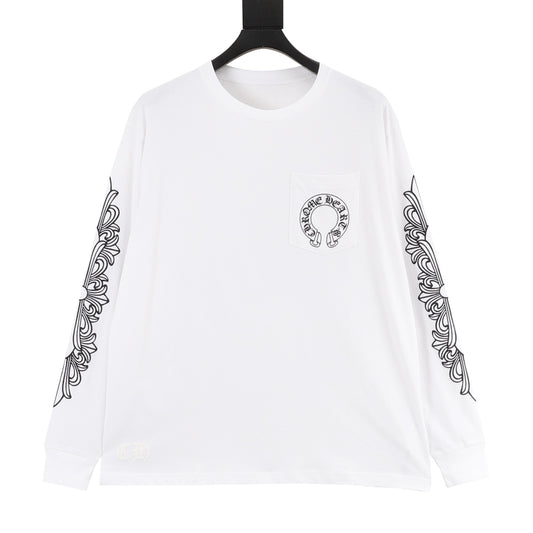 Chrome Hearts Scroll Print Long-Sleeve T-Shirt front view