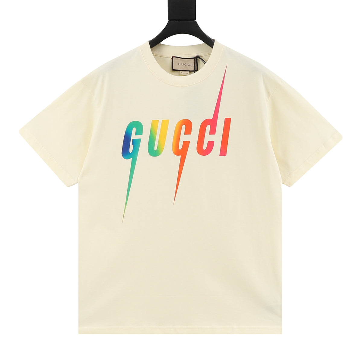 Gucci Gradient Lightning Letter Print T-Shirt front view