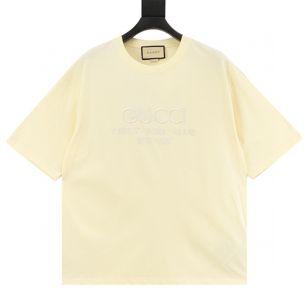 Gucci Classic Letter Logo Embroidered T-Shirt front view