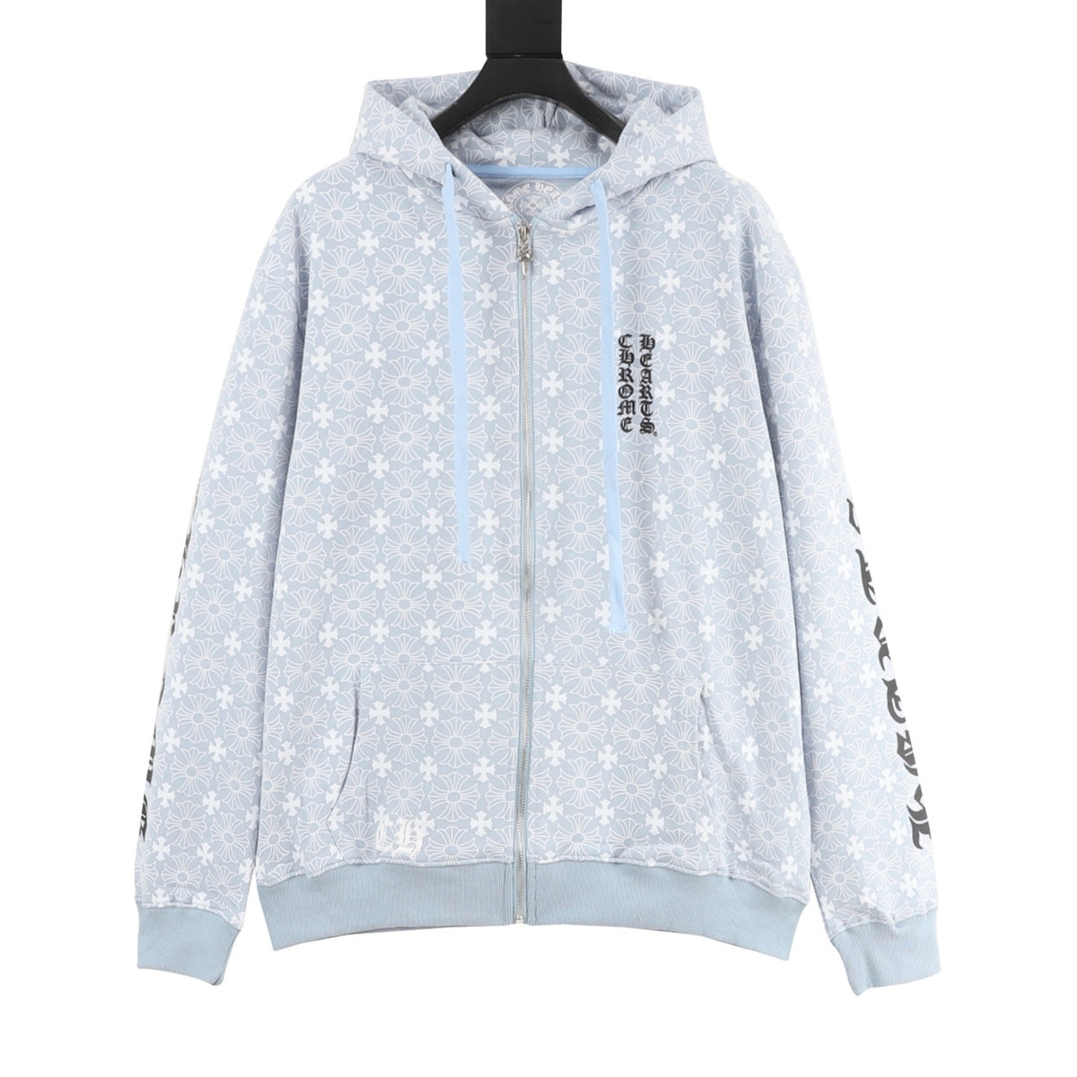 Chrome Hearts All-Over Print Zip Hoodie front view