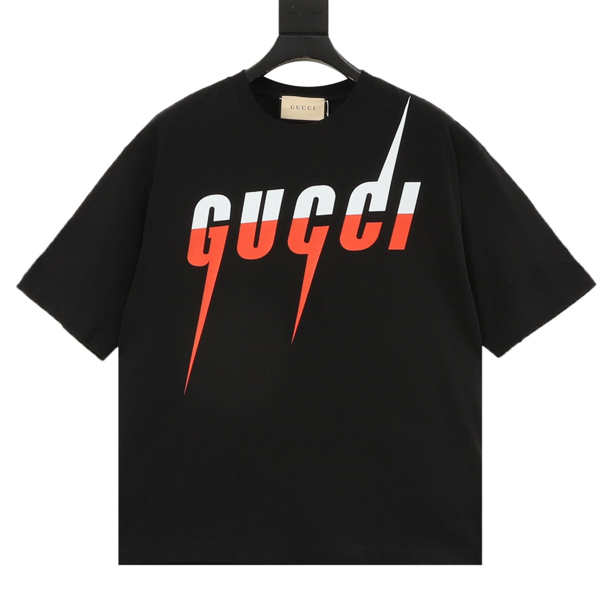 Gucci Lightning Logo Print T-Shirt front view