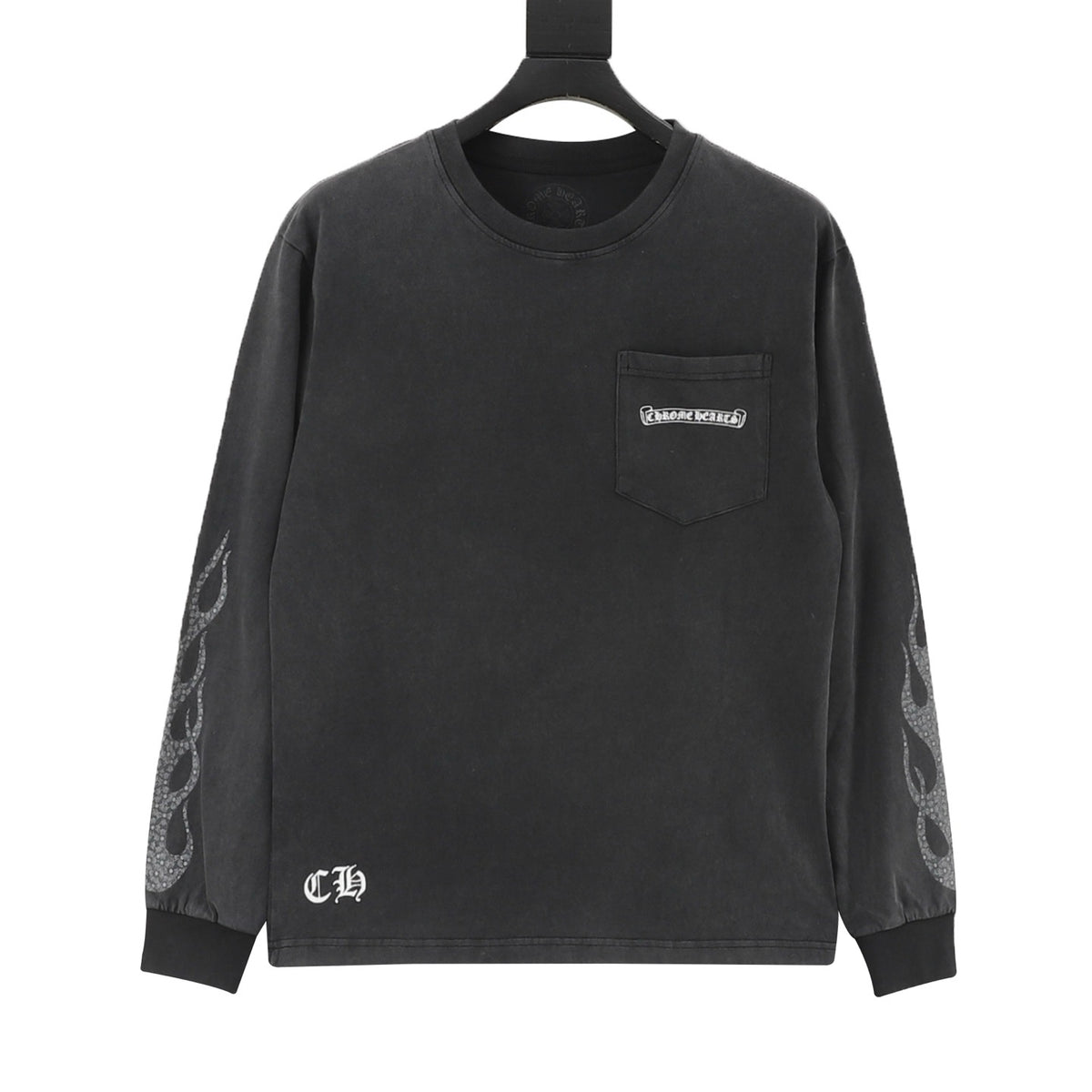 Chrome Hearts Vertical Cross Back Print Long-Sleeve T-Shirt front view