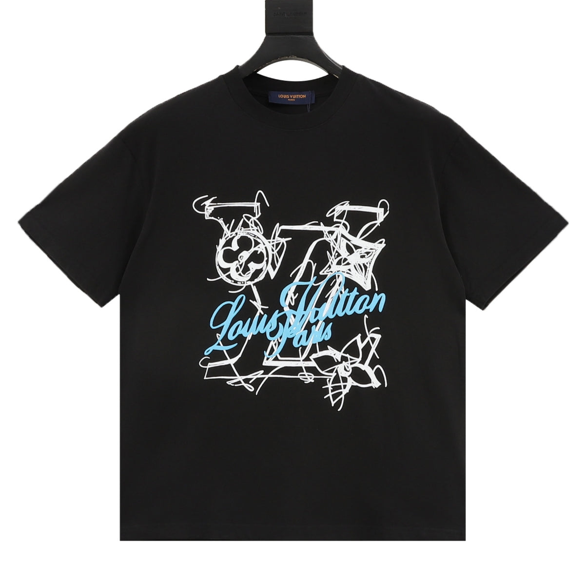 Louis Vuitton Hand-Drawn Graffiti Logo T-Shirt front view