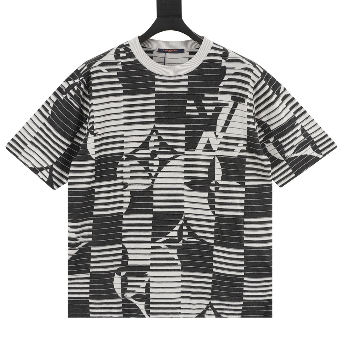 Louis Vuitton Stripe Monogram Jacquard Knit T-Shirt front view