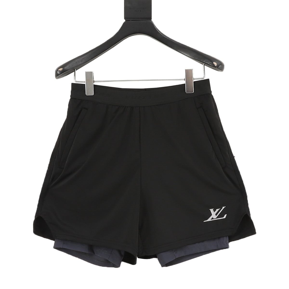 Louis Vuitton Logo Print Layered Shorts front view