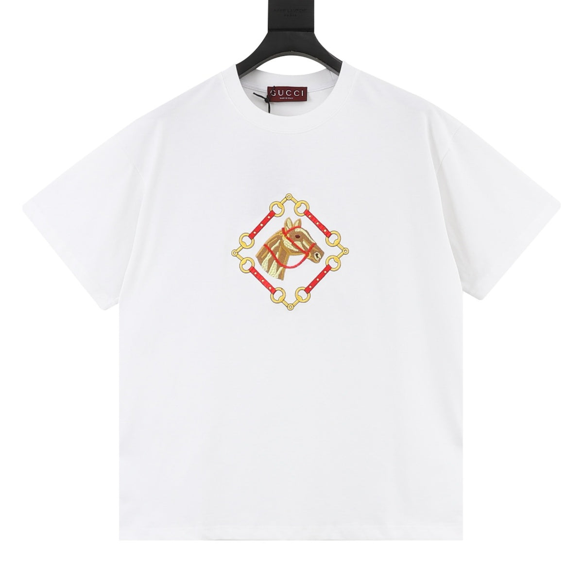 Gucci Horsebit Horse Embroidered T-Shirt front view