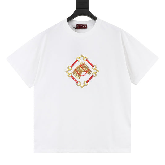 Gucci Horsebit Horse Embroidered T-Shirt front view