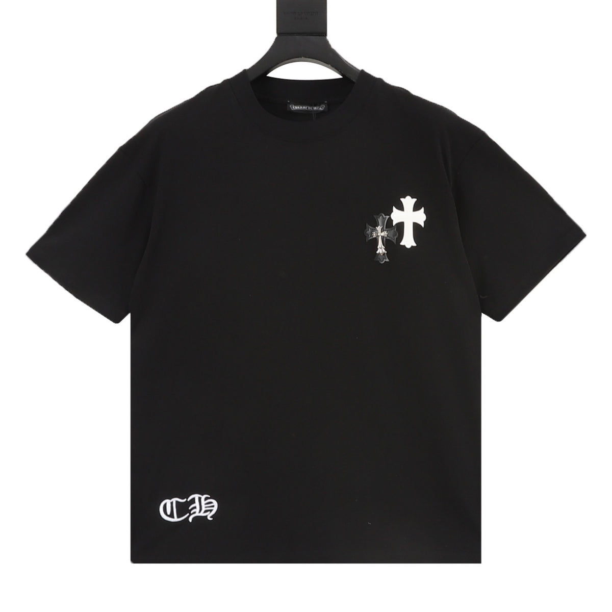Chrome Hearts Hardware Leather-Label Cross Embroidered T-Shirt front view