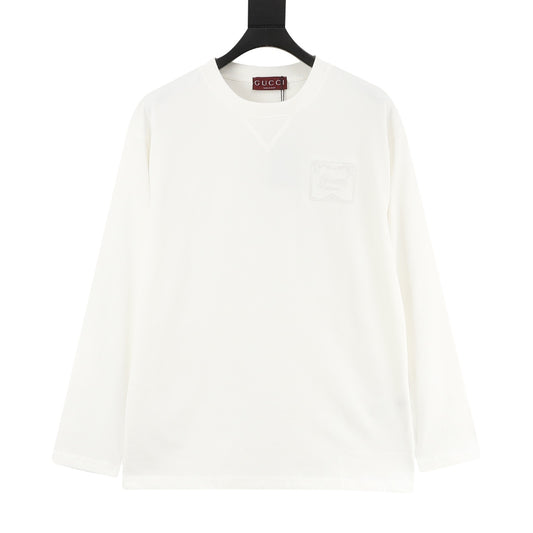 Gucci Embroidered Plaque Long-Sleeve T-Shirt front view