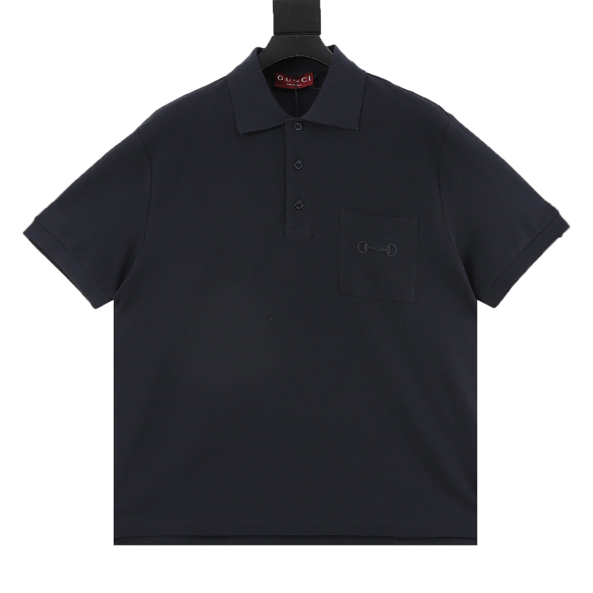 Gucci Horsebit Pocket Embroidered Polo Shirt front view