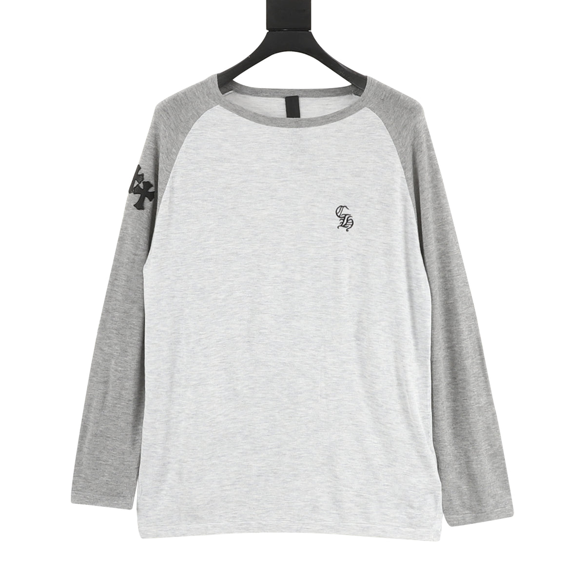 Chrome Hearts Leather Cross Contrast Knit Long-Sleeve Top front view