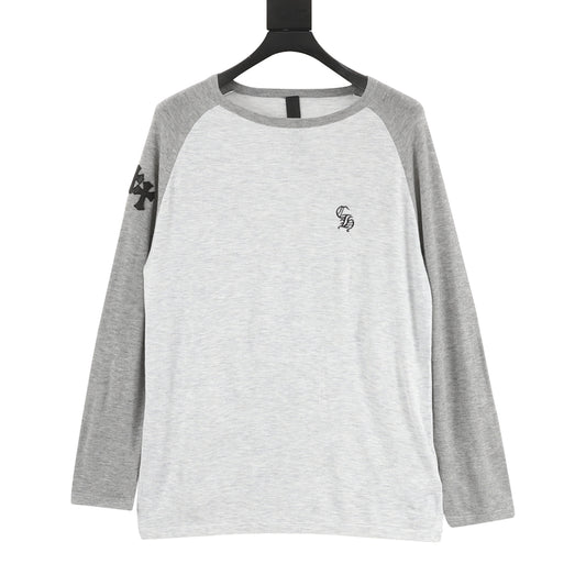 Chrome Hearts Leather Cross Contrast Knit Long-Sleeve Top front view
