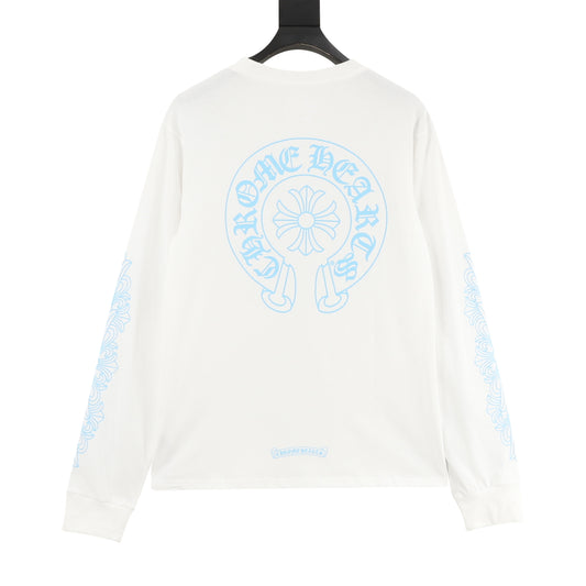 Chrome Hearts Gothic Script Horseshoe Long-Sleeve T-Shirt front view
